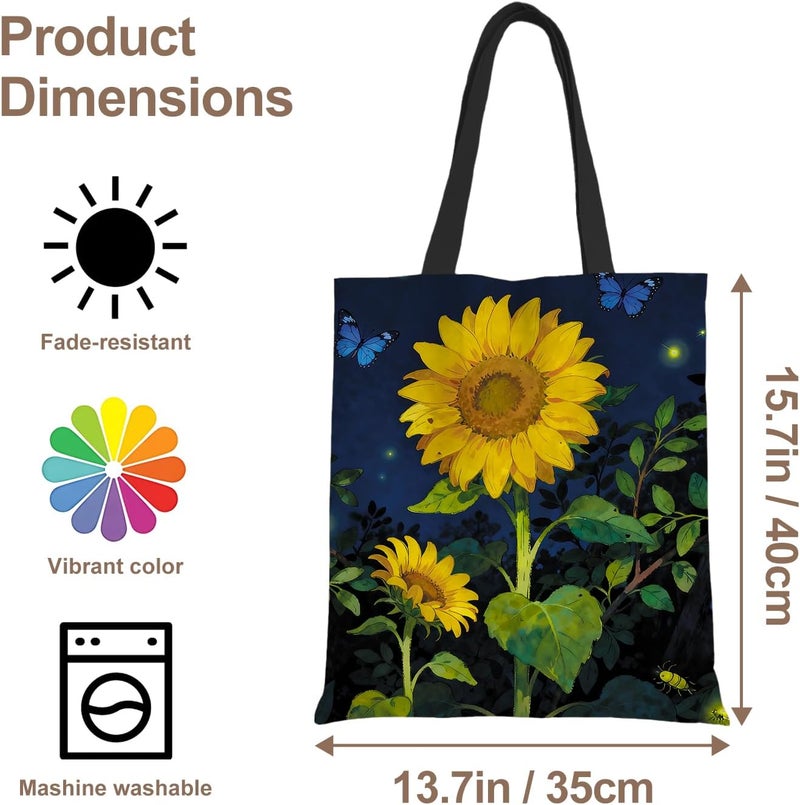ANNA QUEEN Cat Tote Bag Shoulder Bag Handle Bag for Gym Yoga Picnic Beach Kitchen Reusable - Image 3